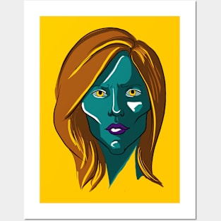 Blue woman Posters and Art